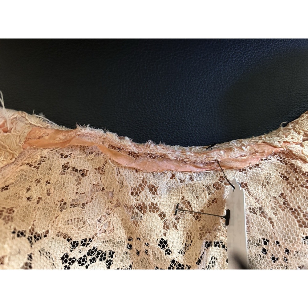 1930'S Handmade Floral Lace Peachy Coral Bolero Crop Jacket Well Made - Picture 9 of 9